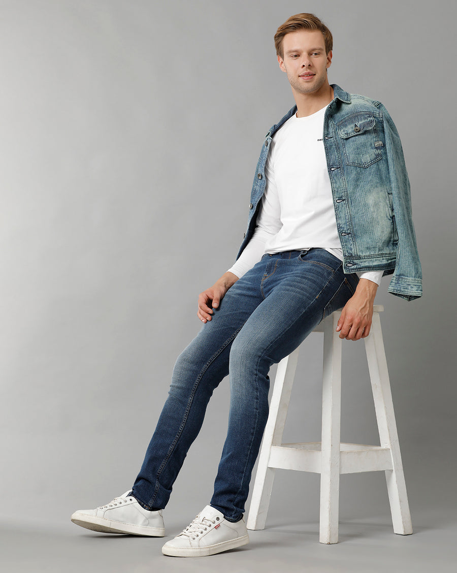 Men Solid Track Skinny Casual Jeans