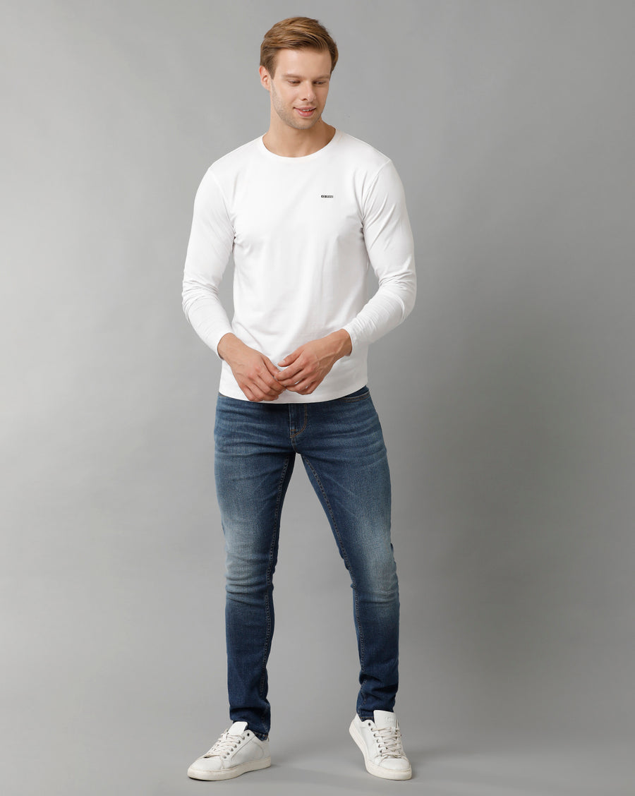 Men Solid Track Skinny Casual Jeans