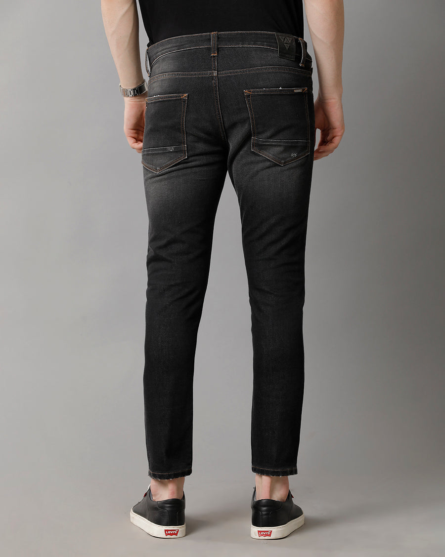 Black Track Cropped Skinny Jeans