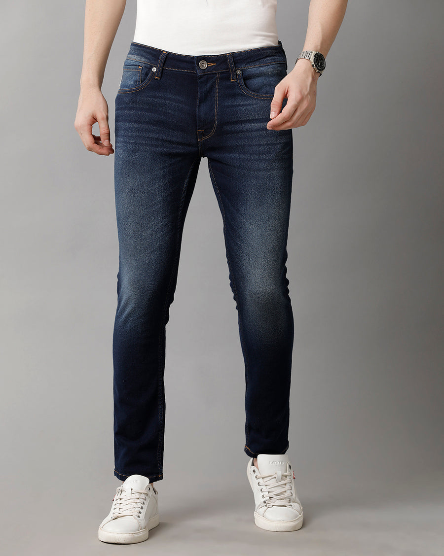 Men Solid Track Skinny Casual Jeans