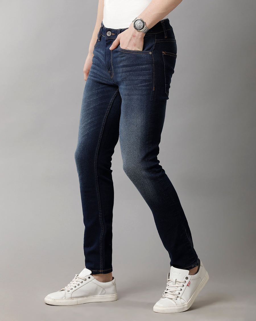 Men Solid Track Skinny Casual Jeans