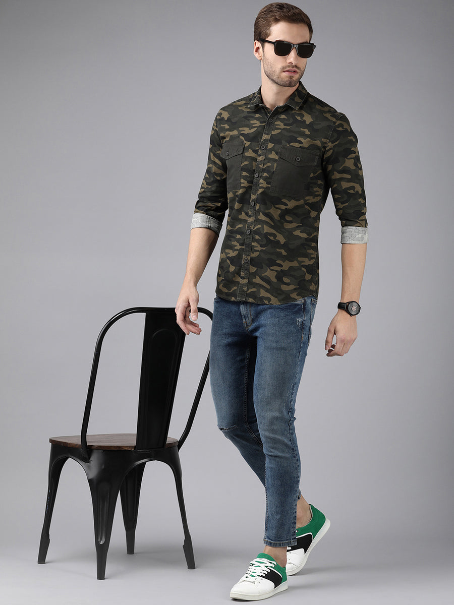 Men Printed Slim Fit Casual Shirt