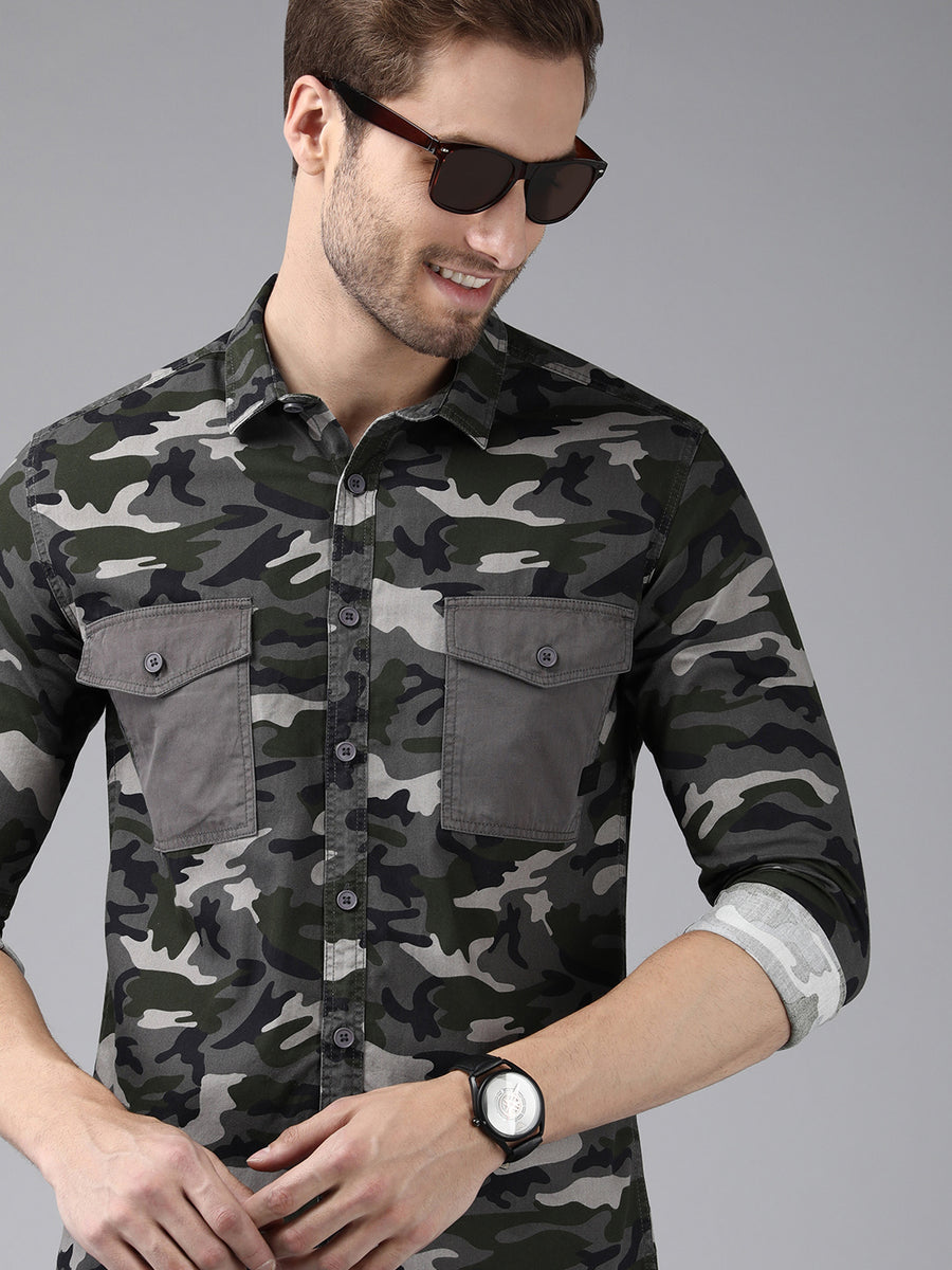 Men Printed Slim Fit Casual Shirt