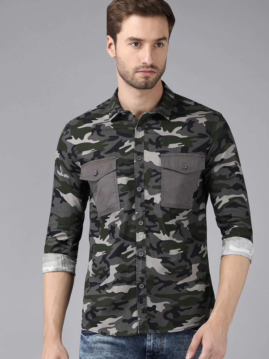 Men Printed Slim Fit Casual Shirt
