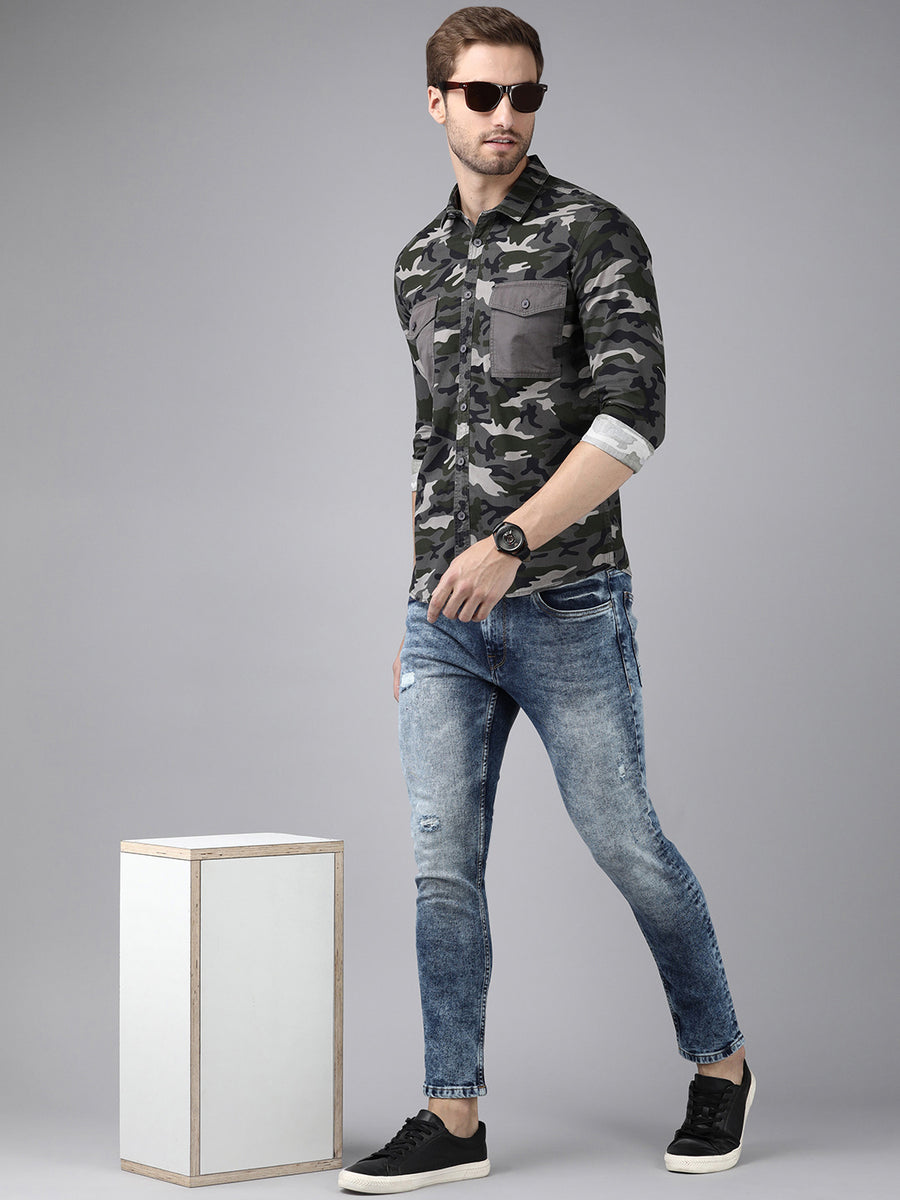 Men Printed Slim Fit Casual Shirt