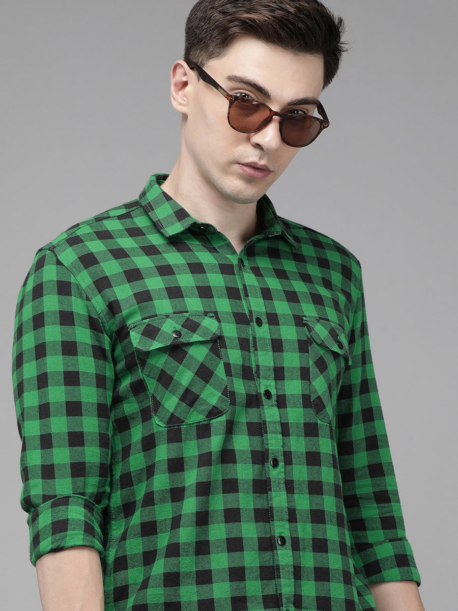 Men Checked Slim Fit Casual Shirt