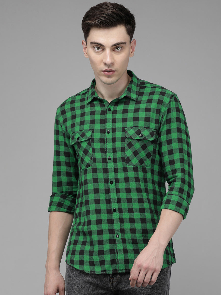 Men Checked Slim Fit Casual Shirt