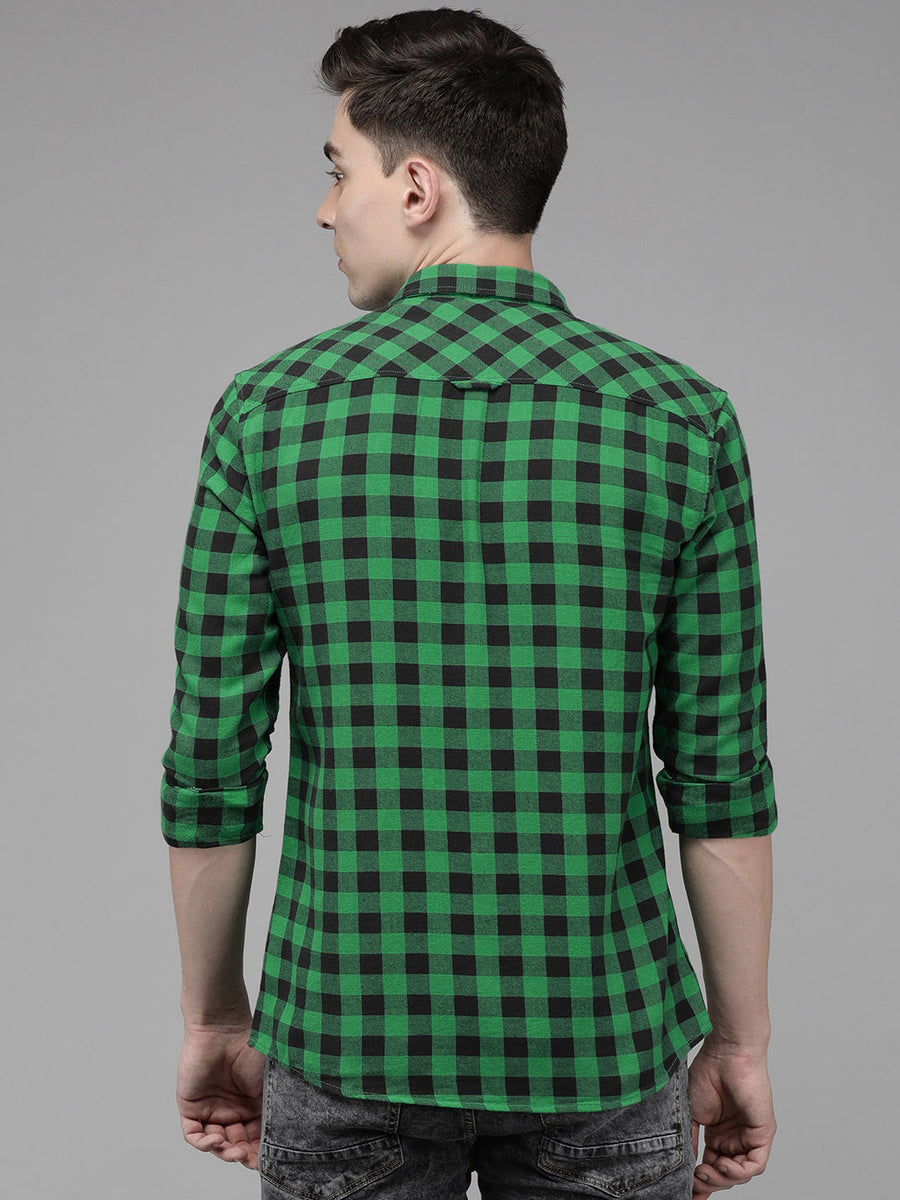Men Checked Slim Fit Casual Shirt