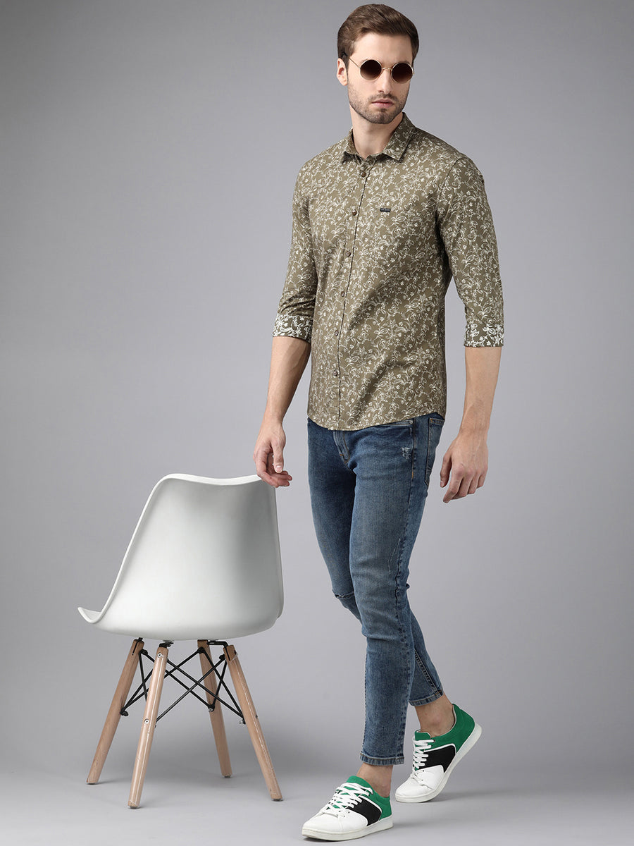 Men Printed Slim Fit Casual Shirt