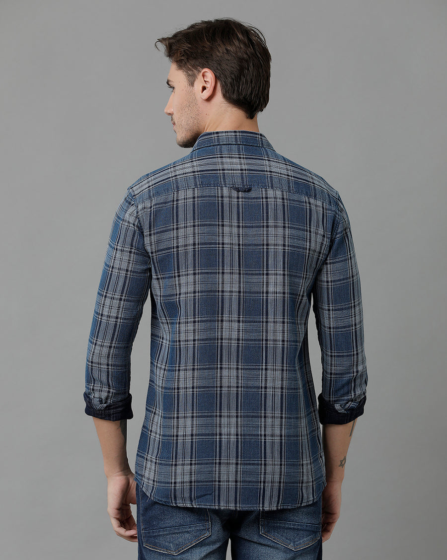 Men Checked Slim Fit Casual Shirt