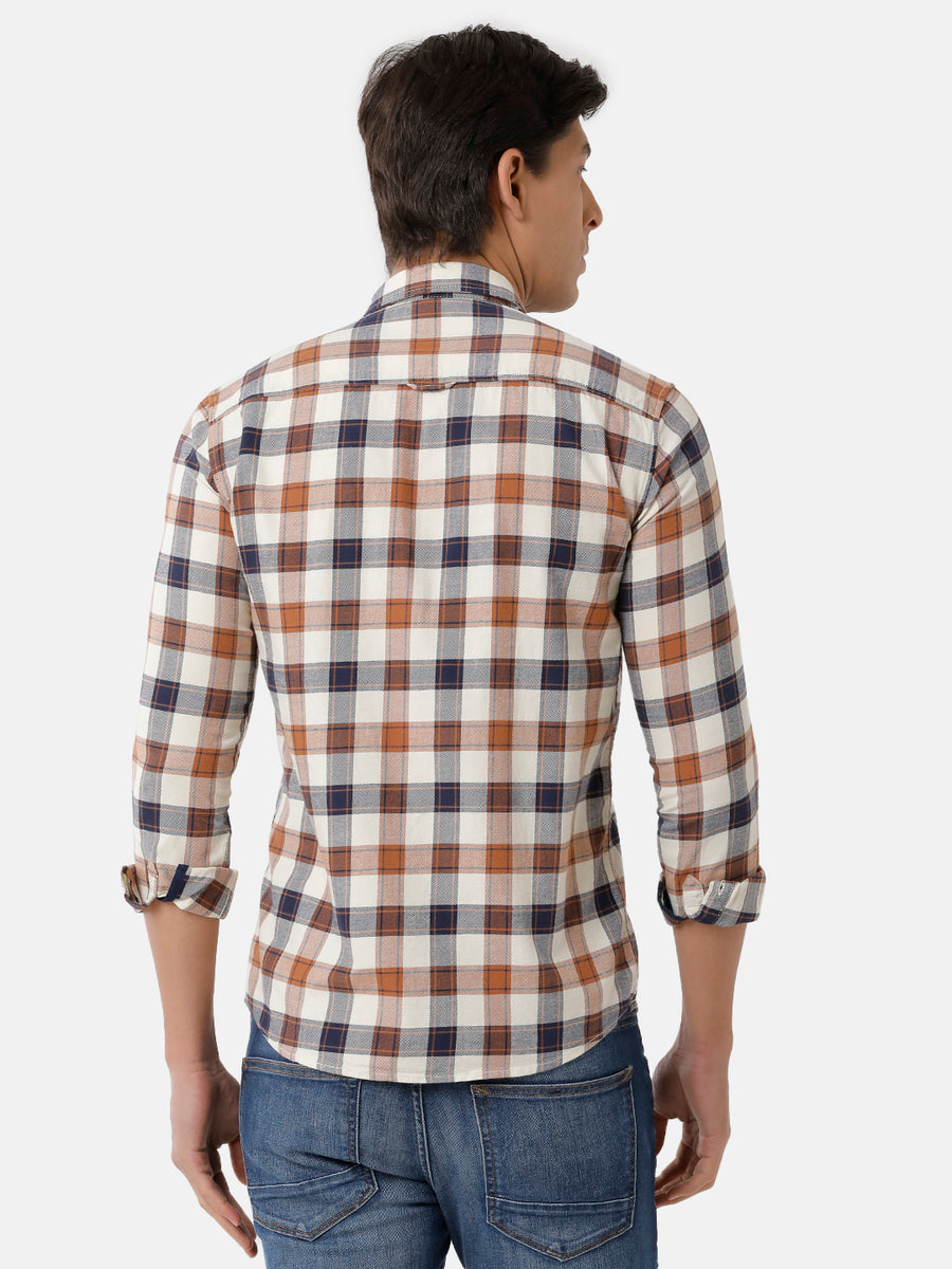 Men Checked Slim Fit Casual Shirt