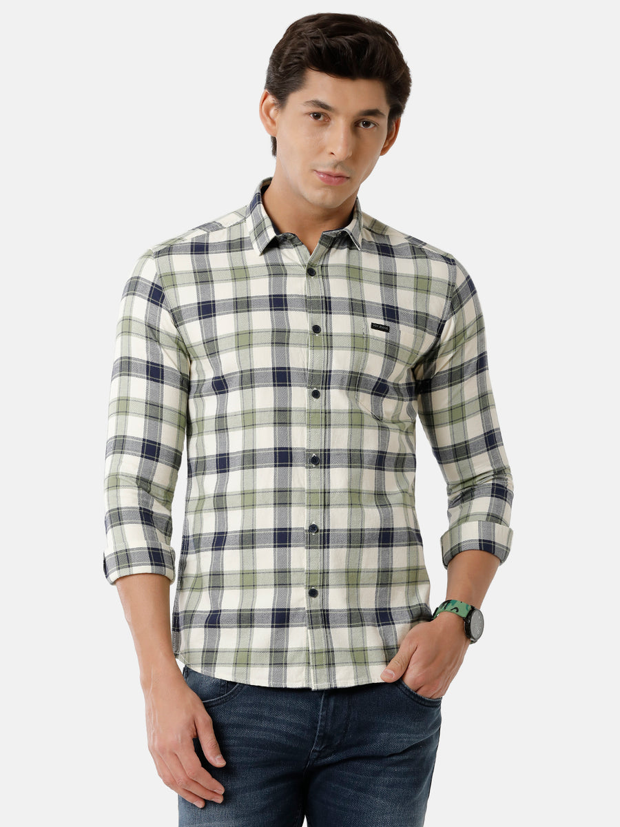 Men Checked Slim Fit Casual Shirt