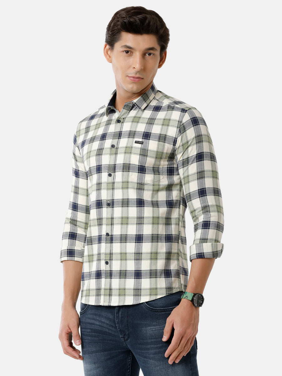 Men Checked Slim Fit Casual Shirt