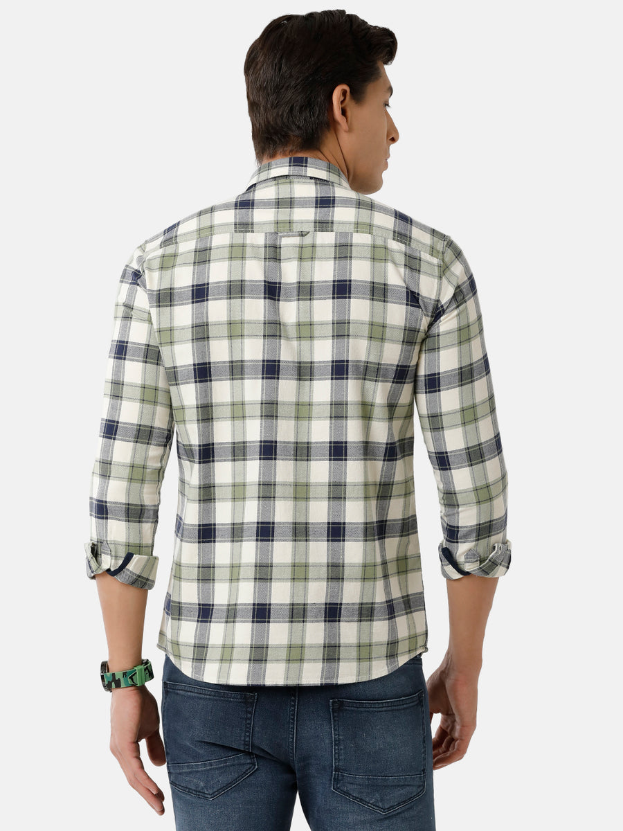 Men Checked Slim Fit Casual Shirt