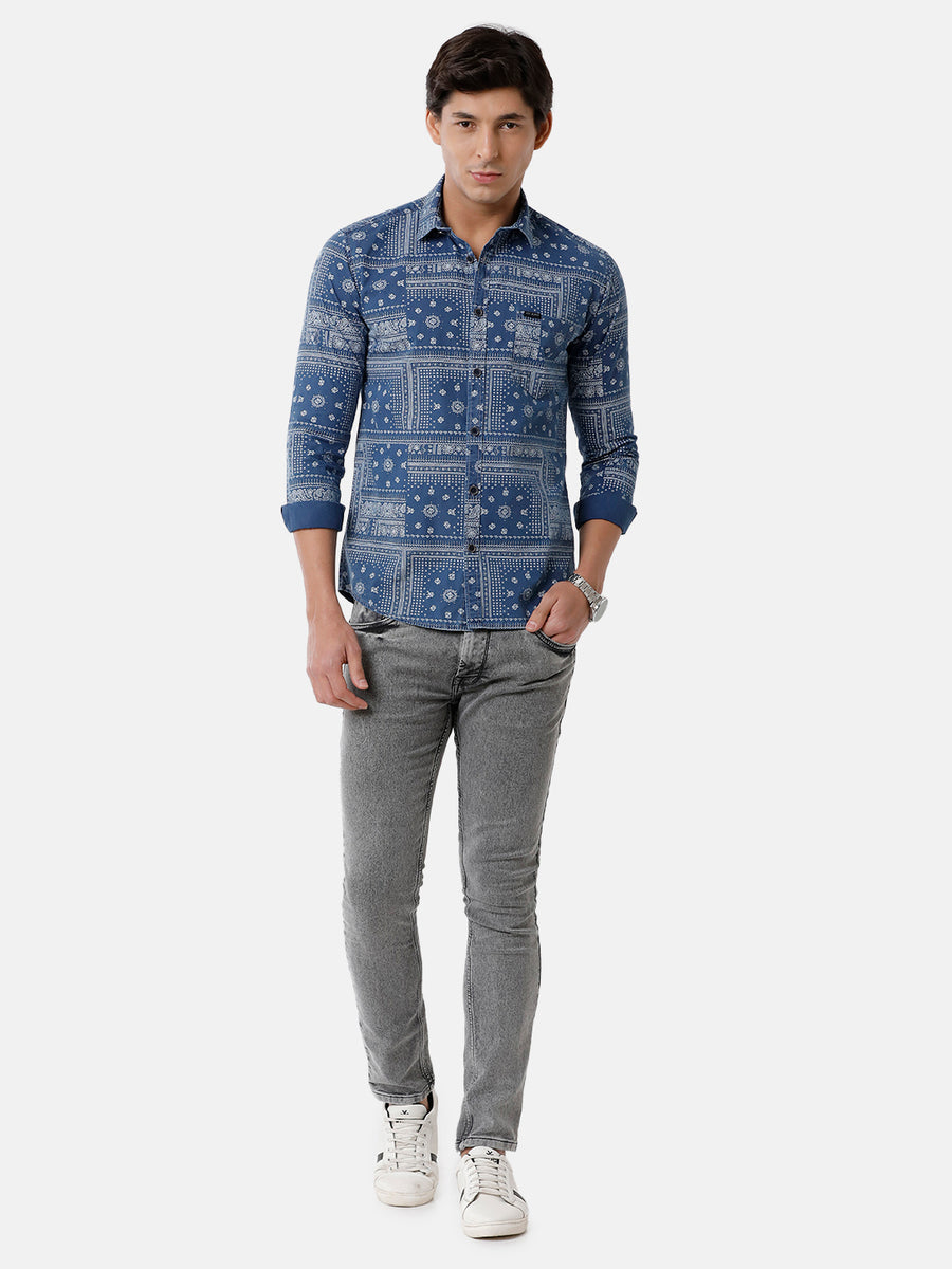 Men Printed Slim Fit Casual Shirt