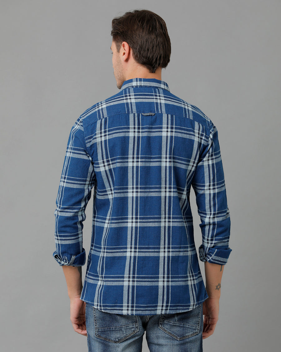 Men Checked Slim Fit Casual Shirt