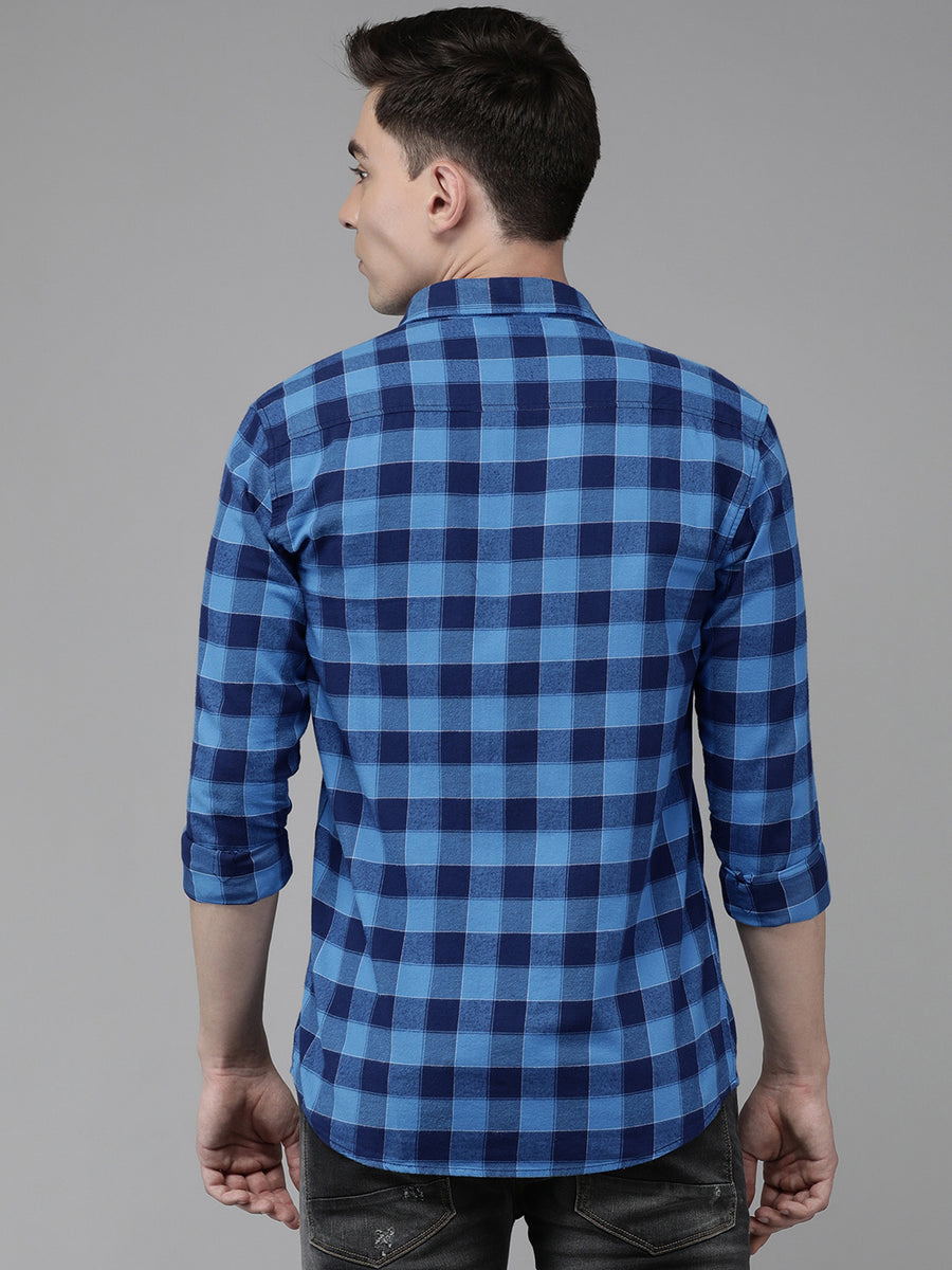 Men Checked Slim Fit Casual Shirt