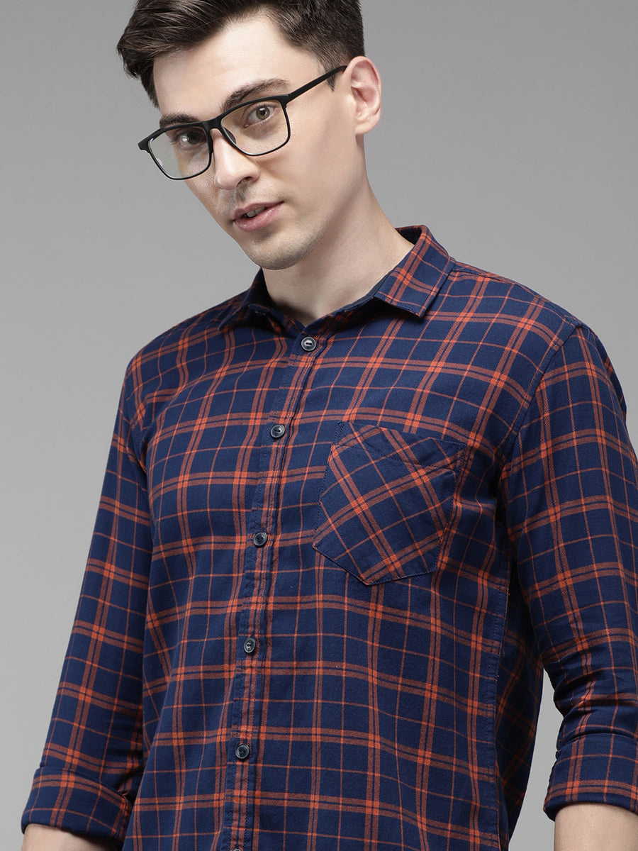 Men Checked Slim Fit Casual Shirt