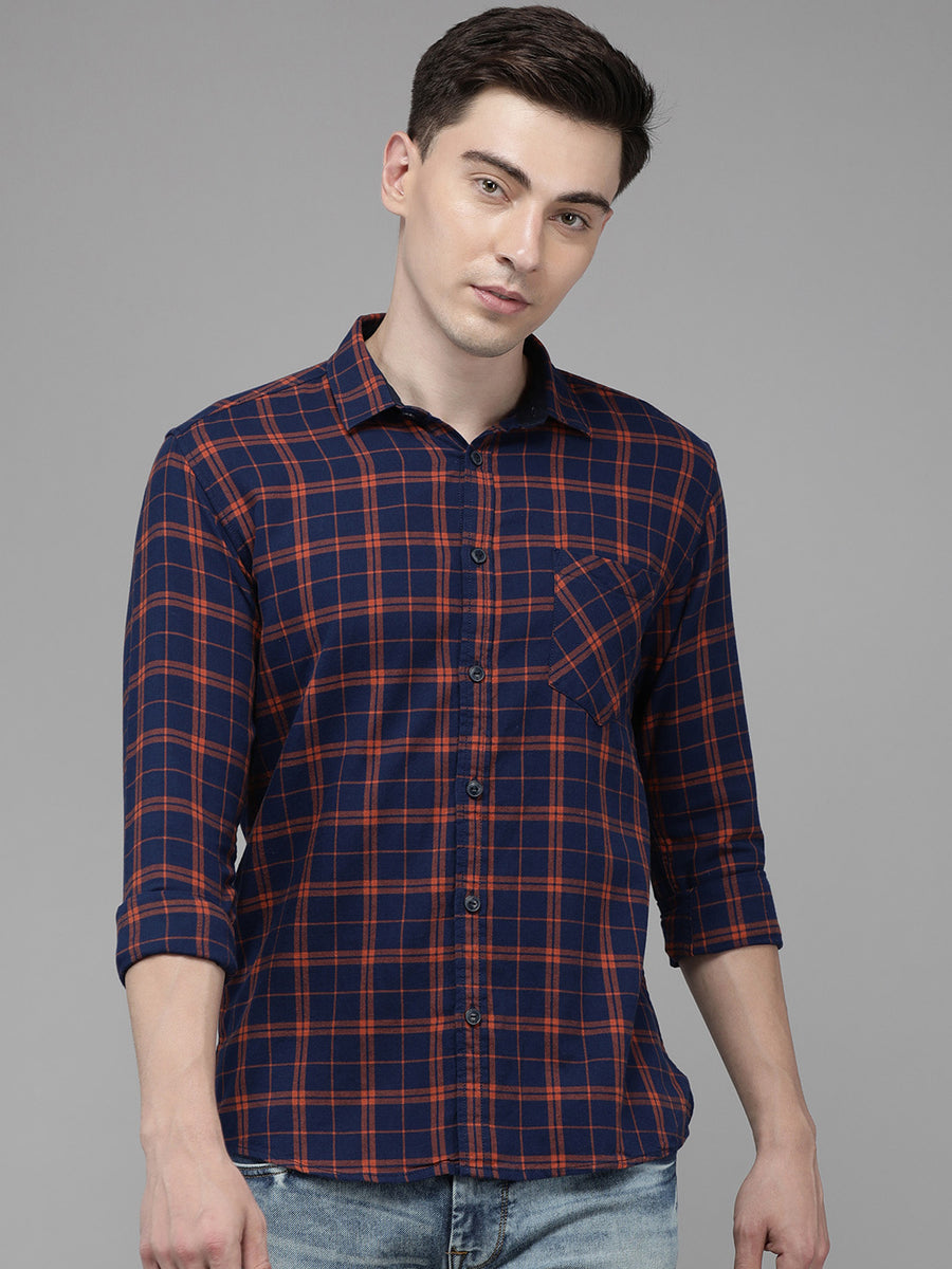 Men Checked Slim Fit Casual Shirt