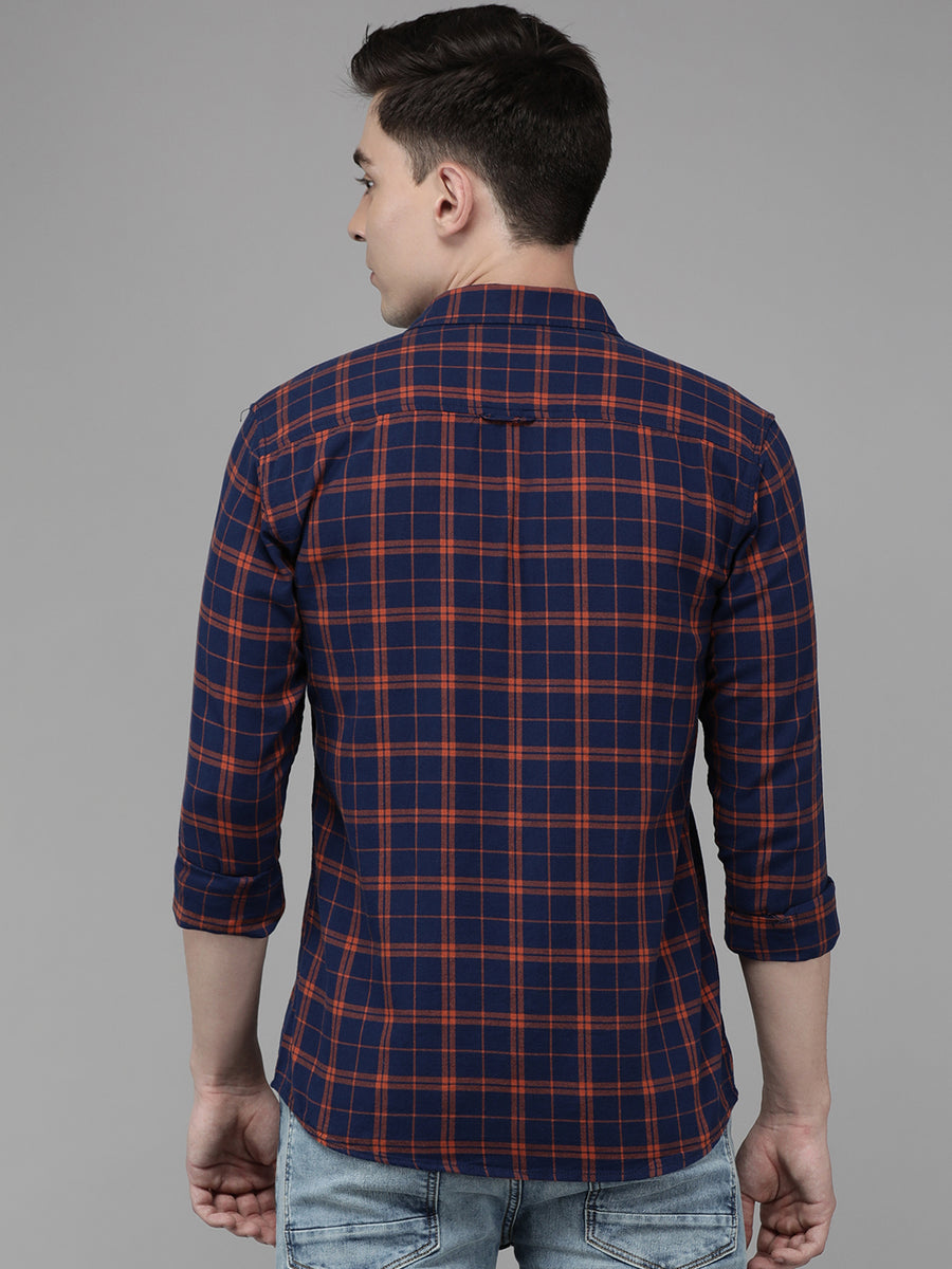 Men Checked Slim Fit Casual Shirt