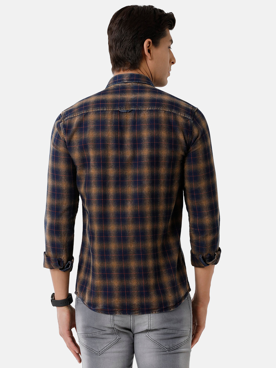 Men Checked Slim Fit Casual Shirt