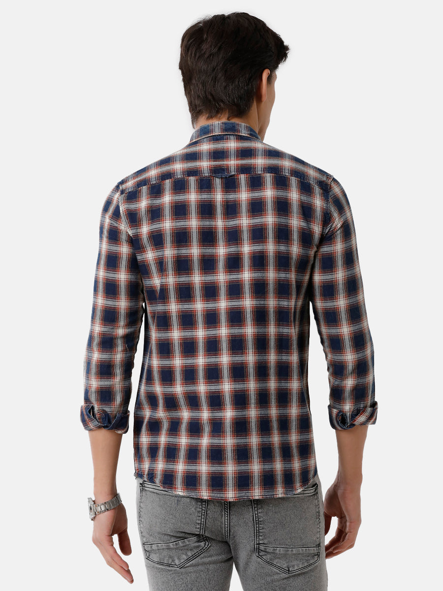 Men Checked Slim Fit Casual Shirt