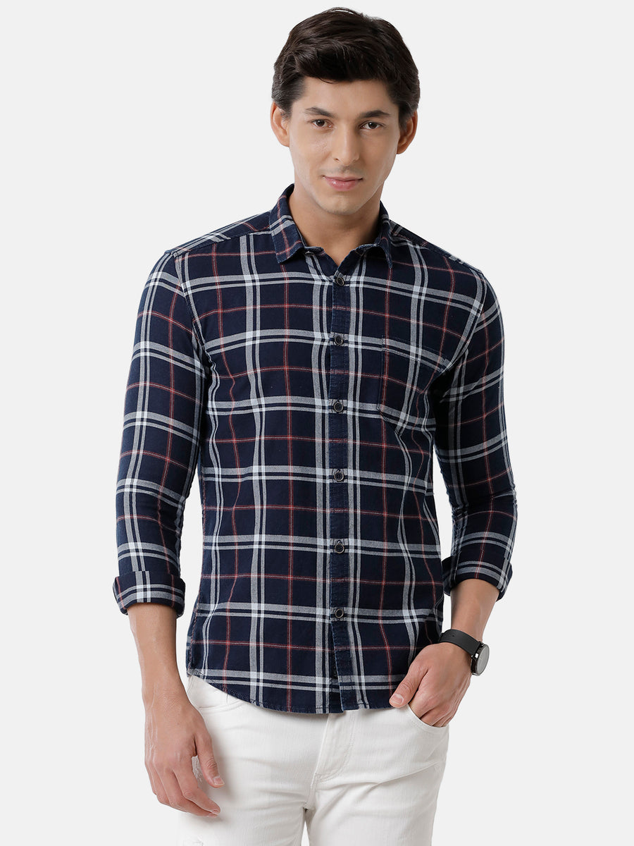 Men Checked Slim Fit Casual Shirt
