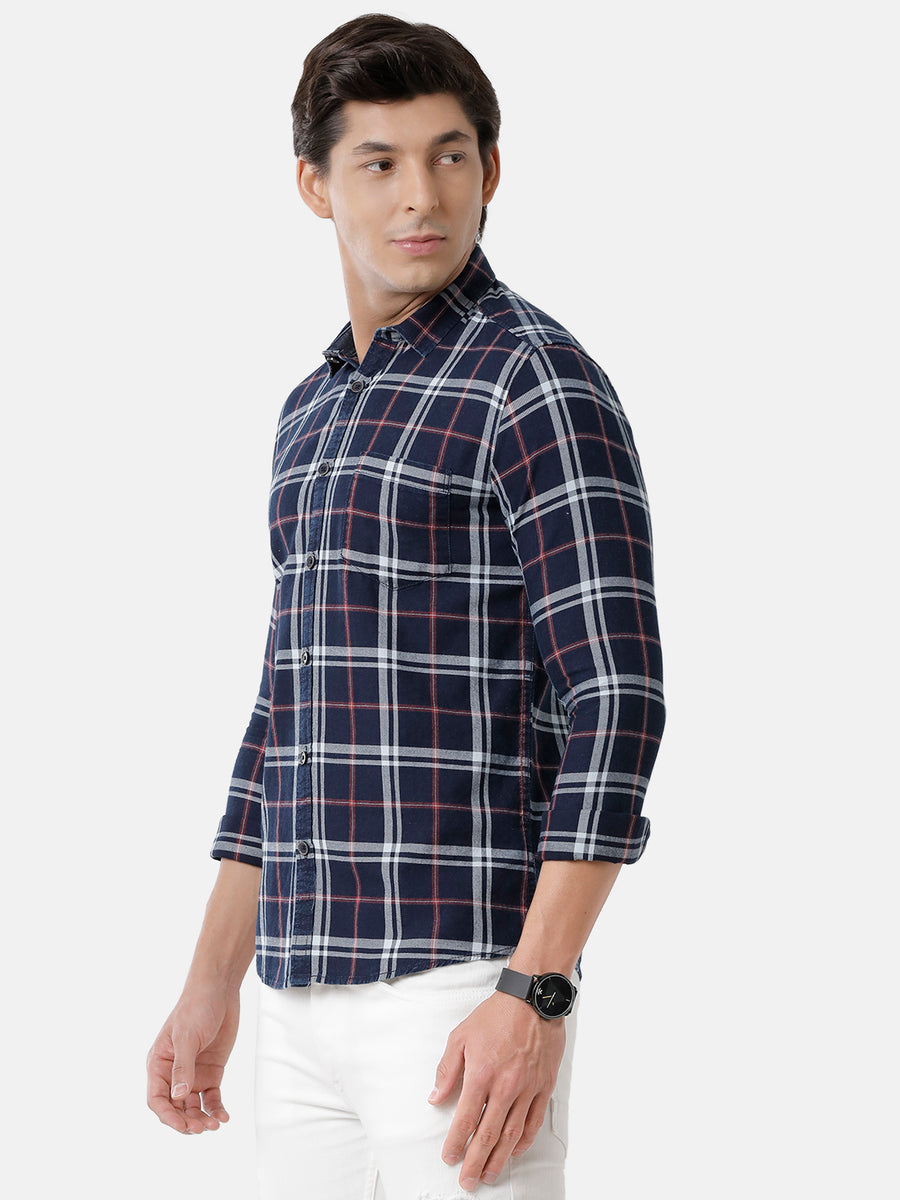 Men Checked Slim Fit Casual Shirt