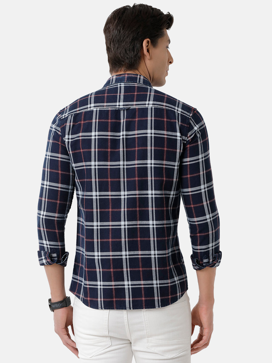 Men Checked Slim Fit Casual Shirt