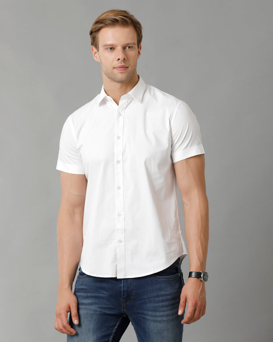 Men Solid Regular Fit Casual Shirt