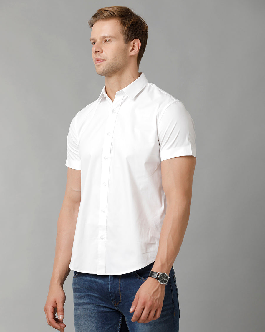 Men Solid Regular Fit Casual Shirt