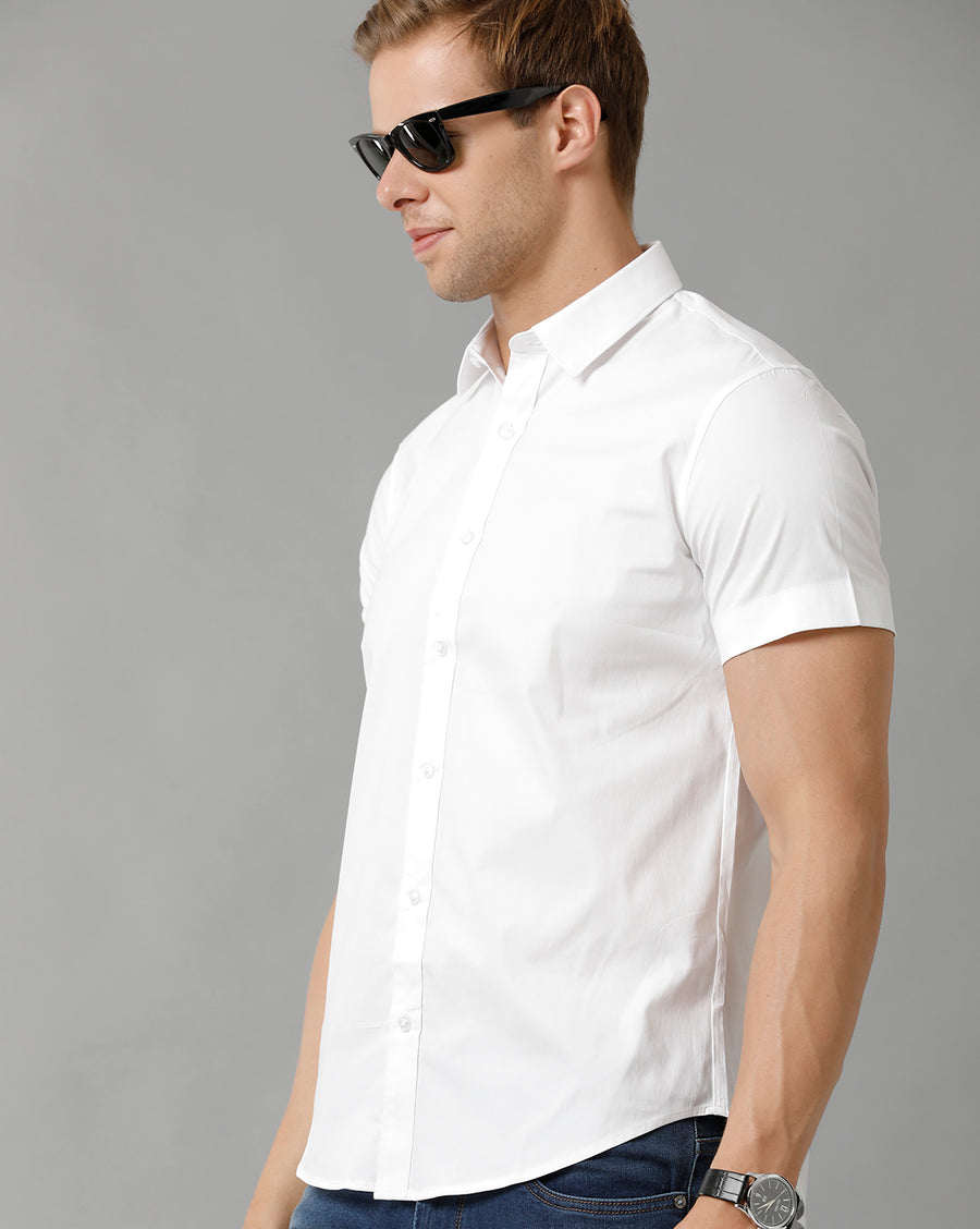 Men Solid Regular Fit Casual Shirt