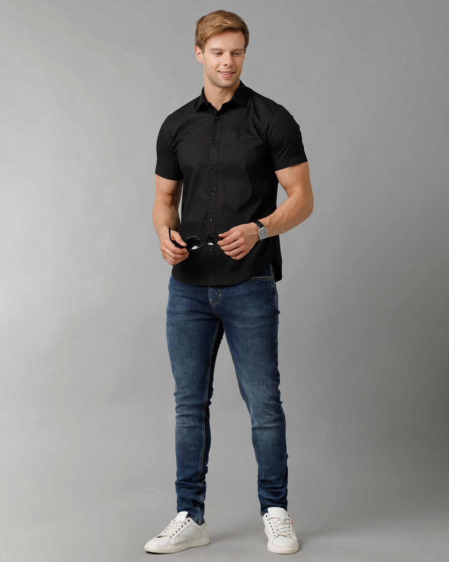 Men Solid Regular Fit Casual Shirt