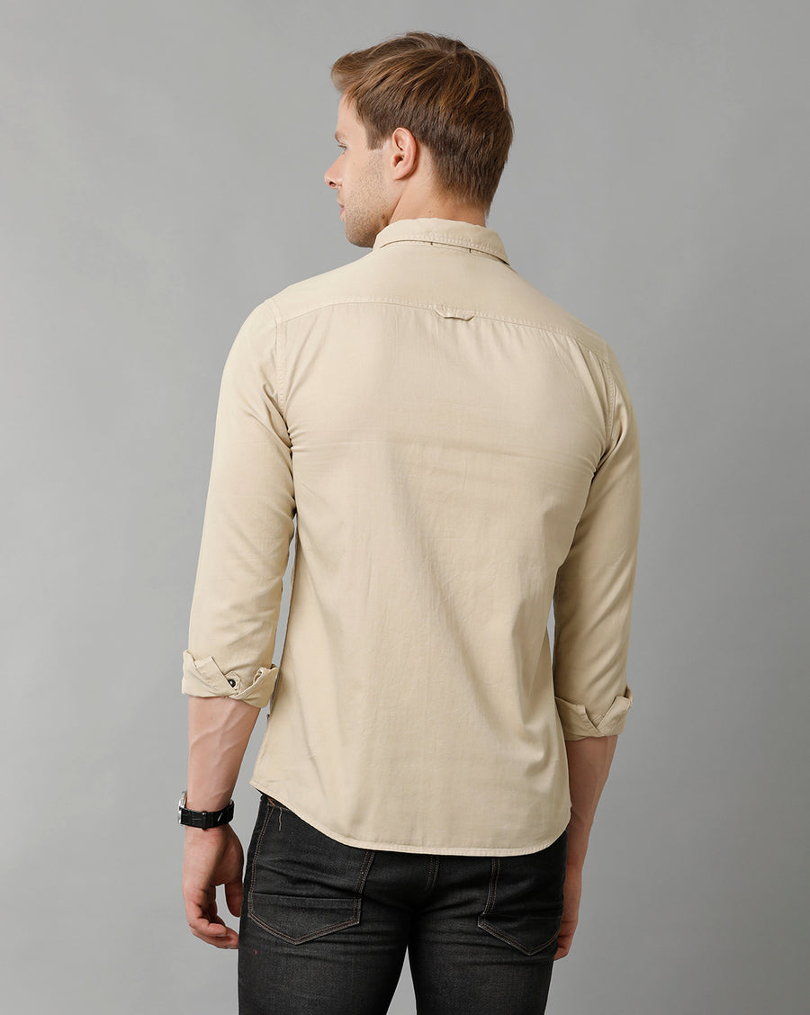 Men Solid Slim Fit Casual Shirt