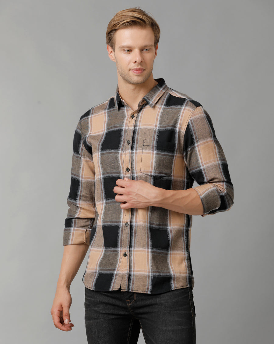 Men Checks Slim Fit Casual Shirt