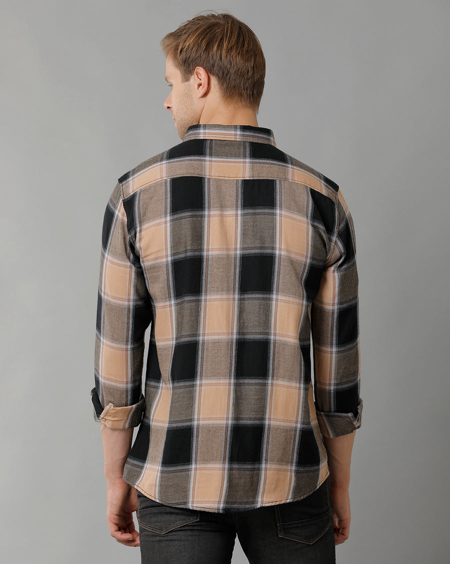 Men Checks Slim Fit Casual Shirt