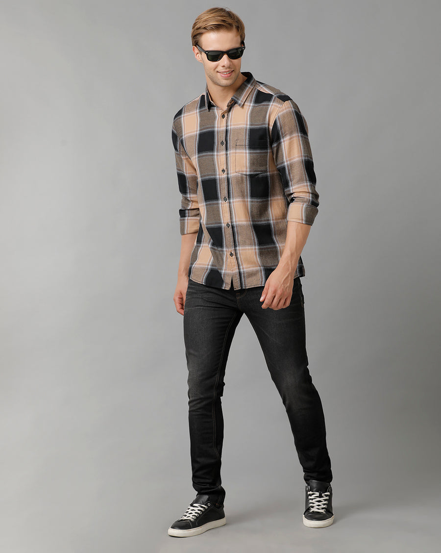 Men Checks Slim Fit Casual Shirt