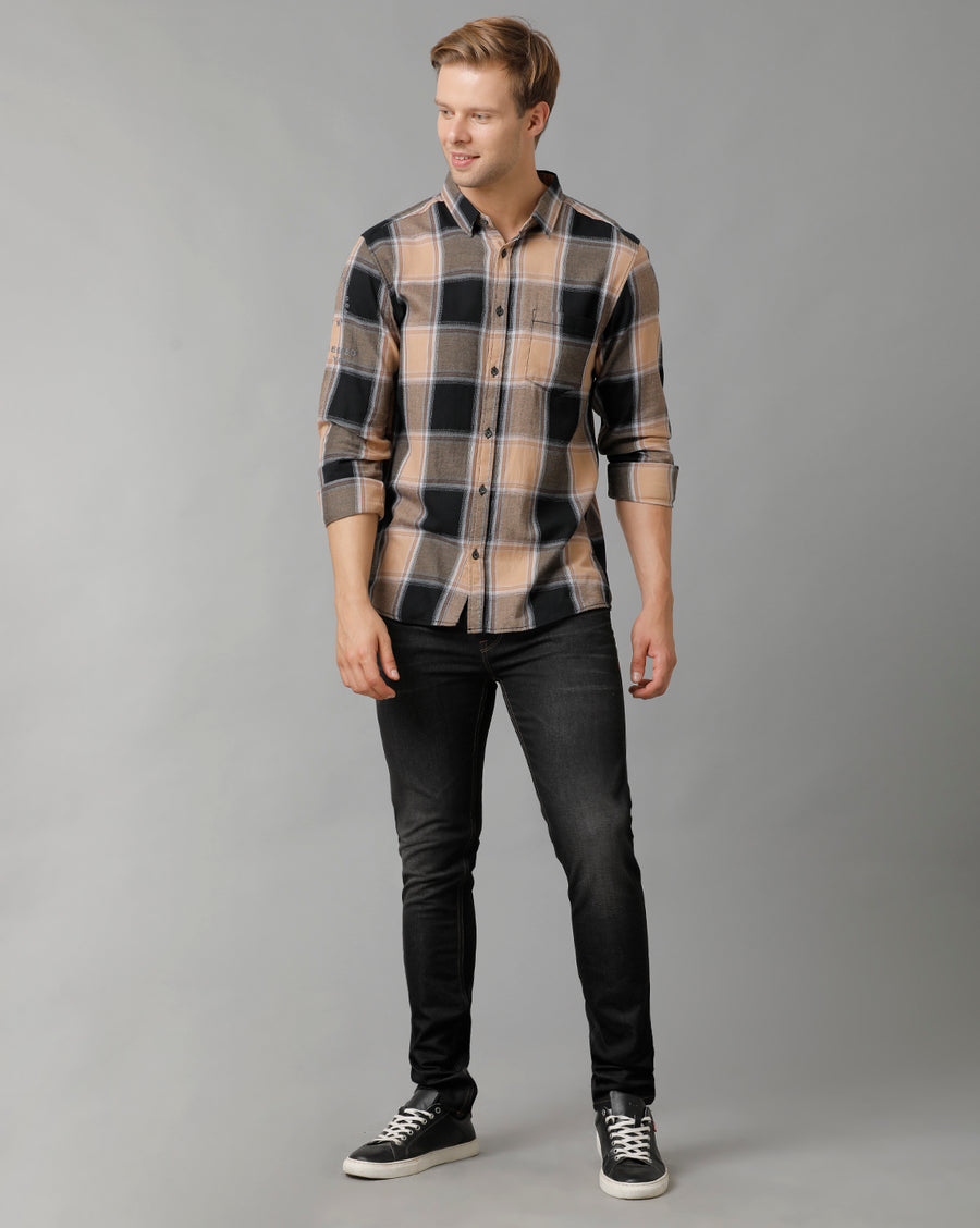 Men Checks Slim Fit Casual Shirt