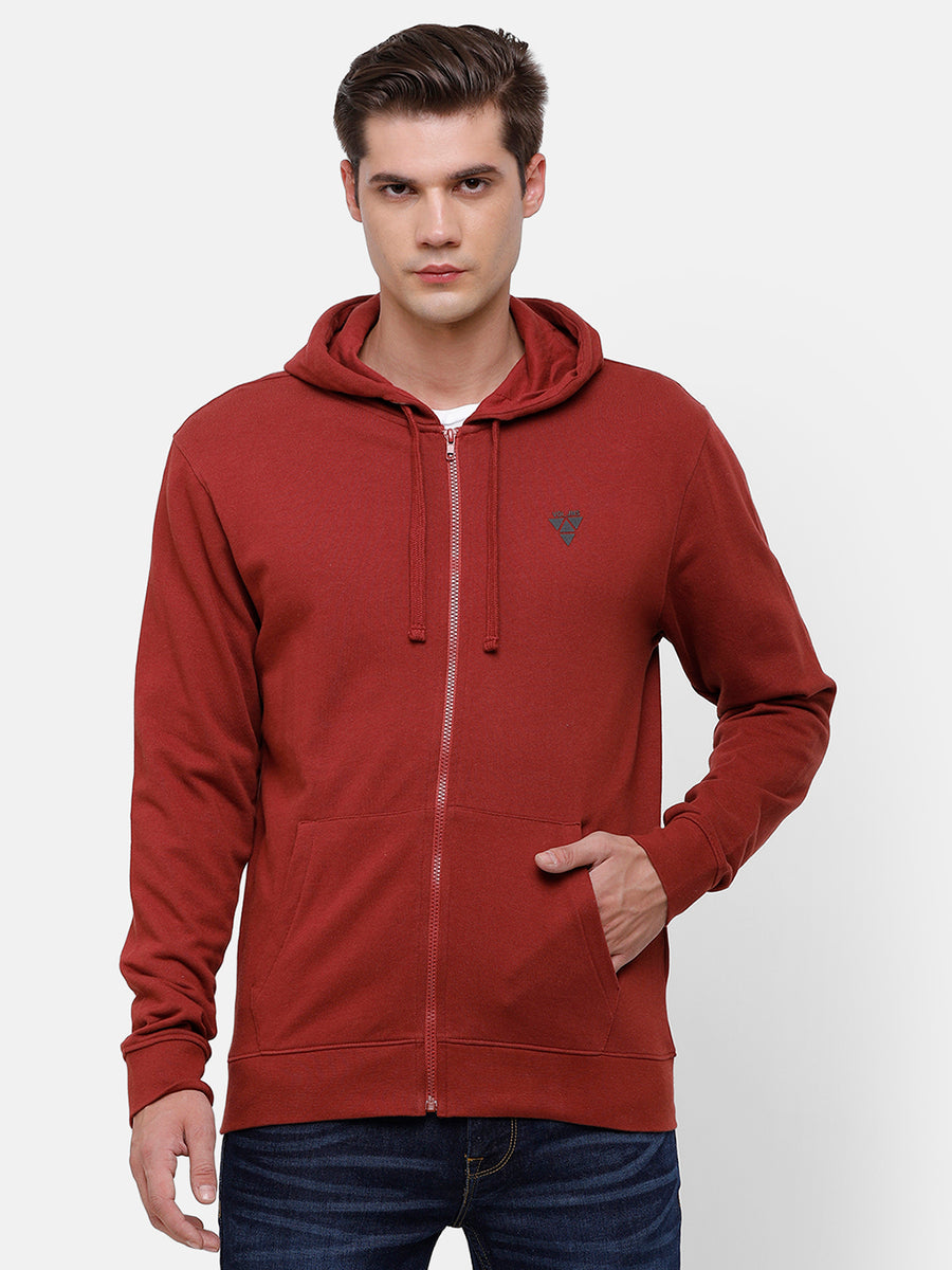 Men's Brick red sweatshirt with Hoodie