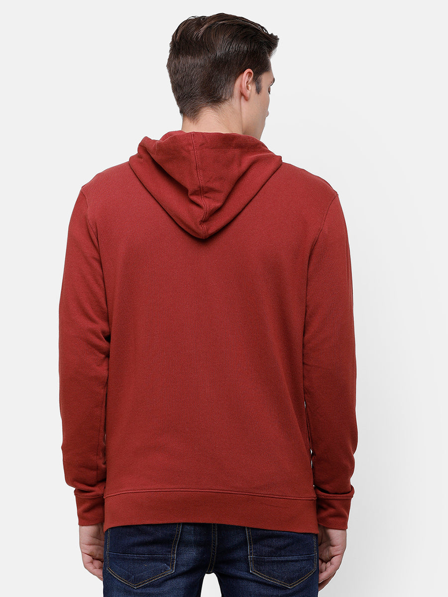 Men's Brick red sweatshirt with Hoodie