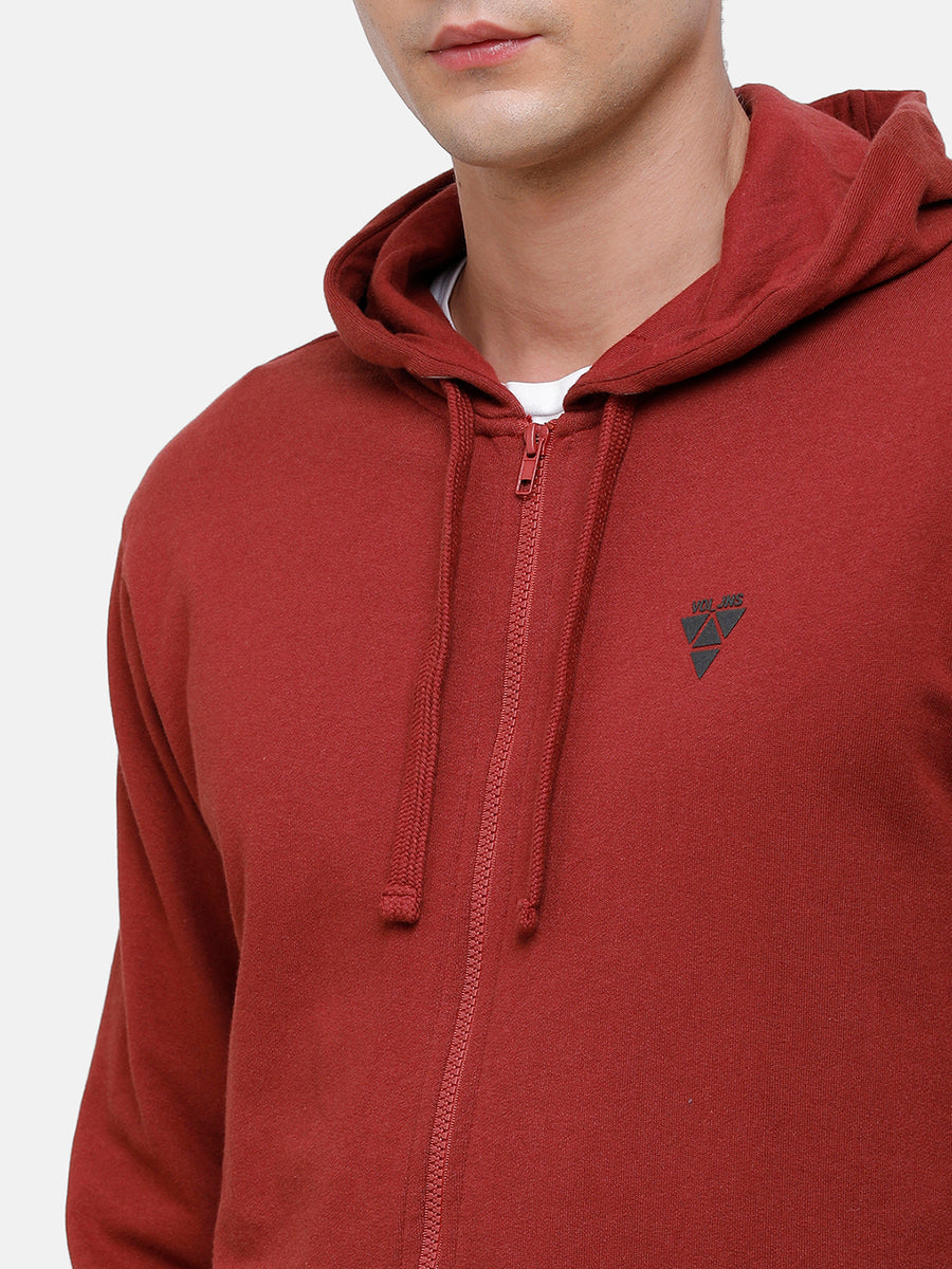 Men's Brick red sweatshirt with Hoodie