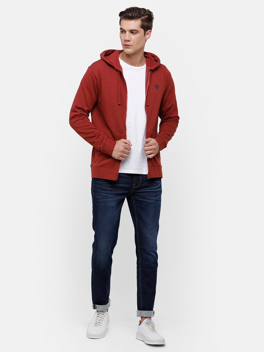Men's Brick red sweatshirt with Hoodie