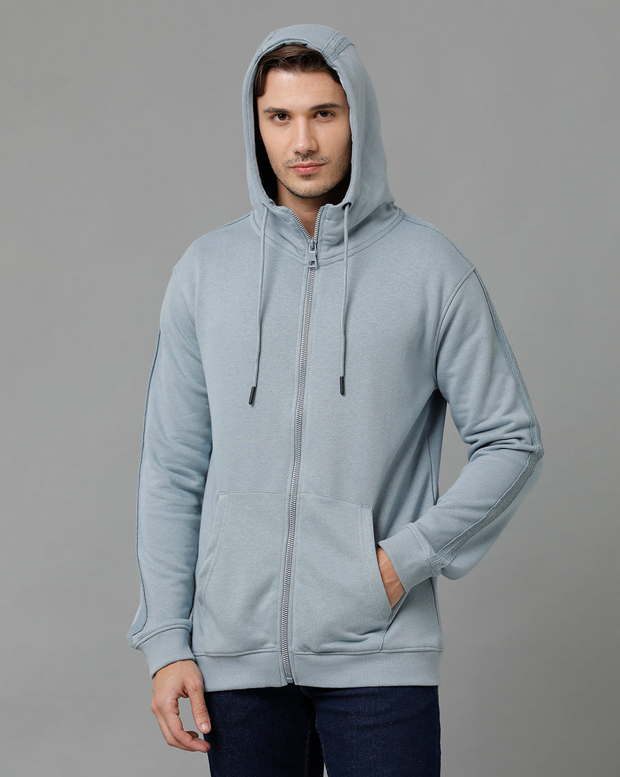 Men Solid Regular Fit Casual Sweatshirt