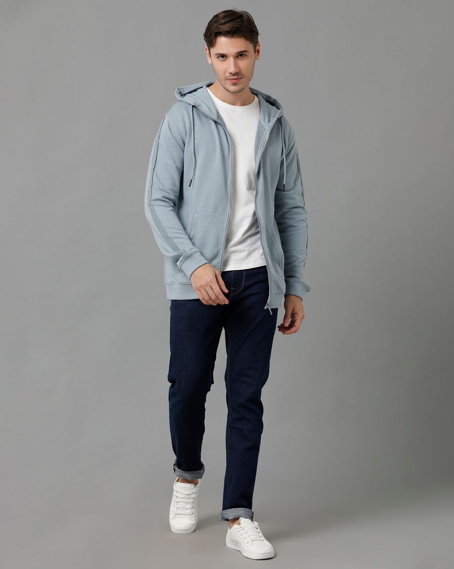 Men Solid Regular Fit Casual Sweatshirt