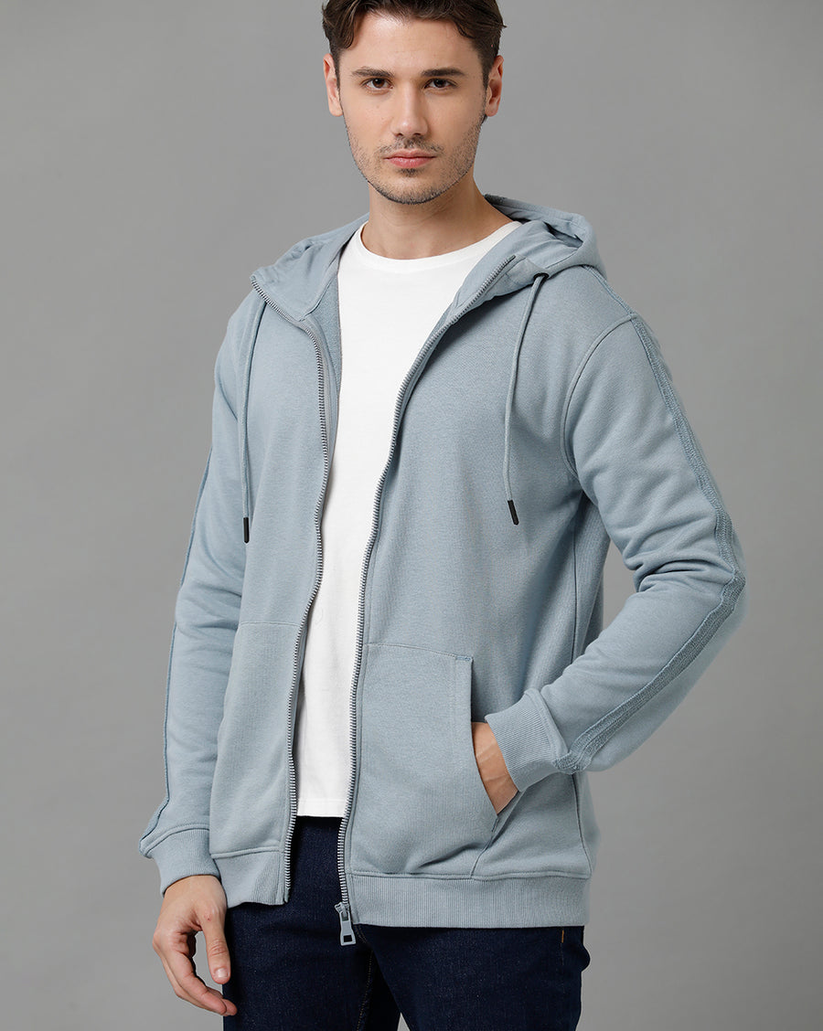 Men Solid Regular Fit Casual Sweatshirt