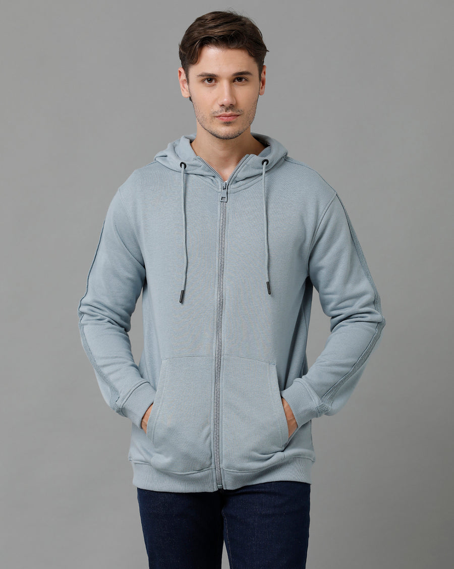 Men Solid Regular Fit Casual Sweatshirt