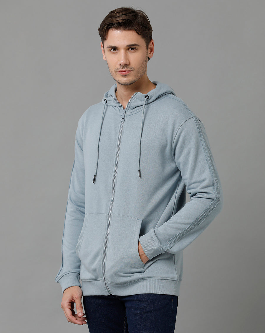 Men Solid Regular Fit Casual Sweatshirt