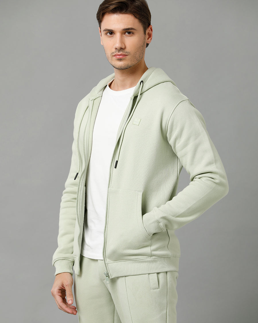 Men Solid Regular Fit Casual Sweatshirt