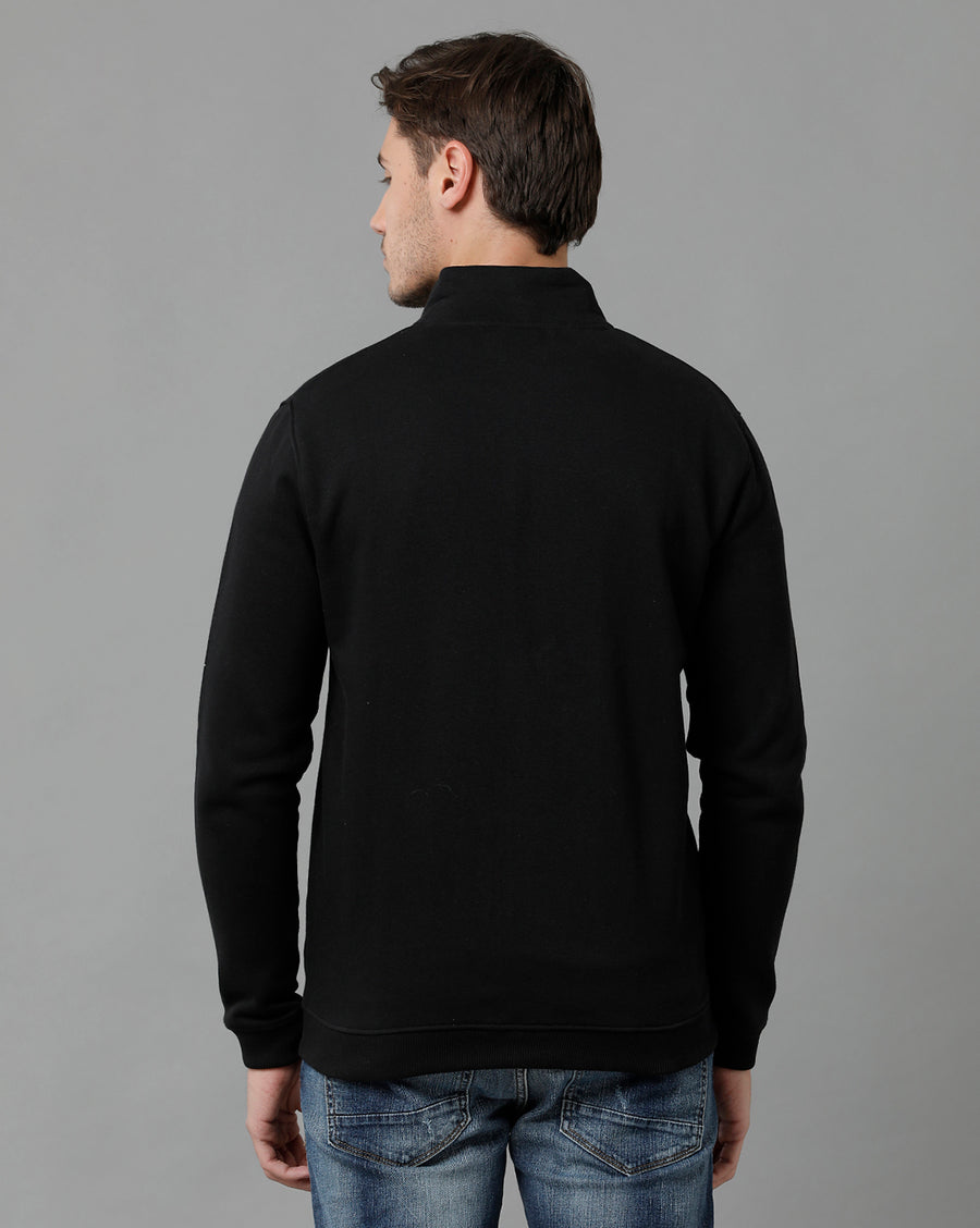Men Solid Regular Fit Casual Sweatshirt