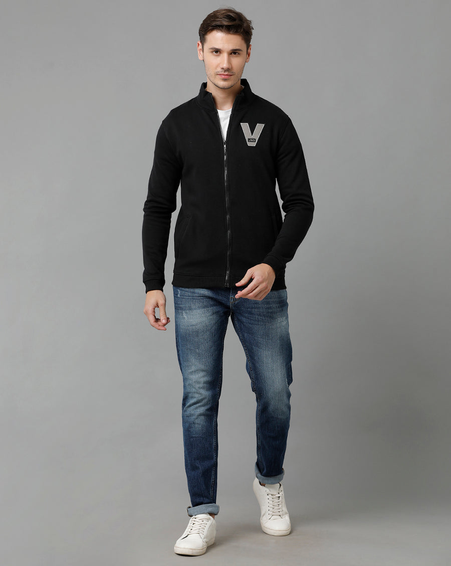 Men Solid Regular Fit Casual Sweatshirt